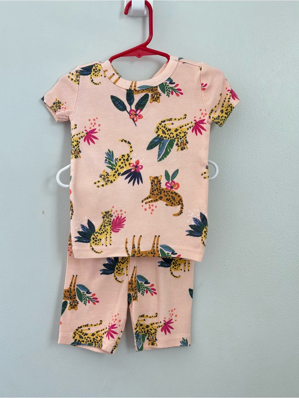 Rumi + Ryder Girls 2T Leopard Tropical Print 2-Piece Pajama Set